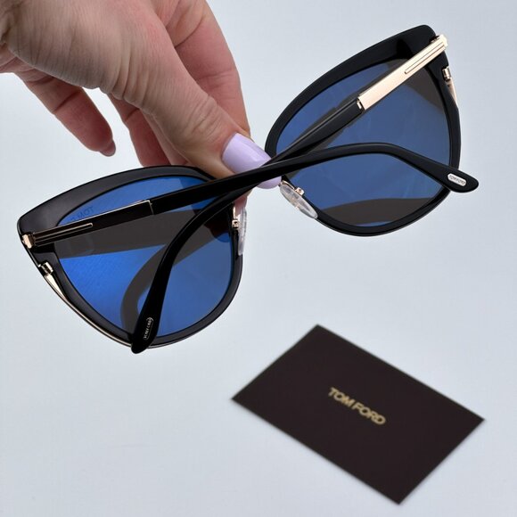Tom Ford Women BRAND NEW Sunglasses SIMONA Black Gold Smoke Cat Eye FT0717 01A - Picture 3 of 10